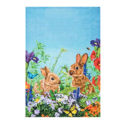 BUNNY GARDEN PARADISE PRINTED KITCHEN TOWEL