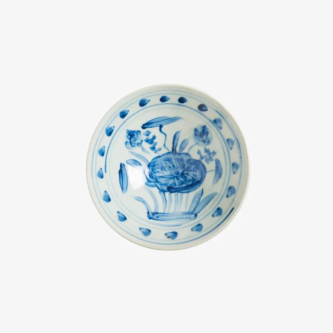 Blue and White Small Porcelain Bowl - Blooming Lotus