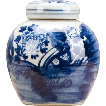 Blue and White Bulb Jar - Flower