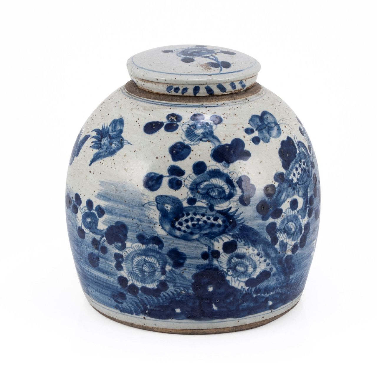 Lamp of Vintage Ming Jar Flower Bird Motif