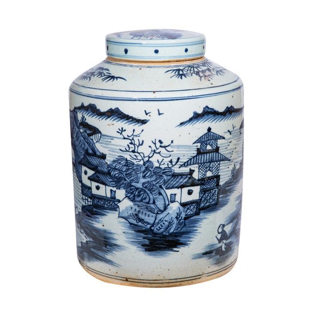 Dynasty Tea Jar Landscape Motif - Small