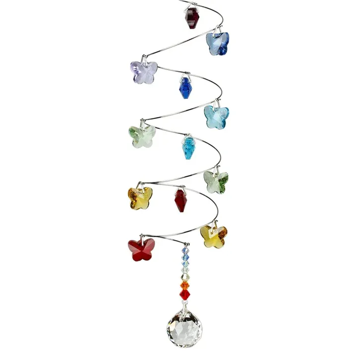 CRYSTAL SPIRAL RAINBOW BUTTERFLIES - SMALL BALL