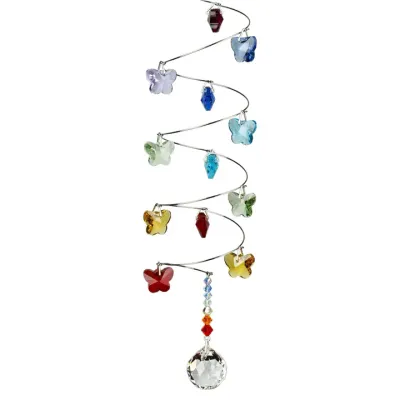 CRYSTAL SPIRAL RAINBOW BUTTERFLIES - SMALL BALL