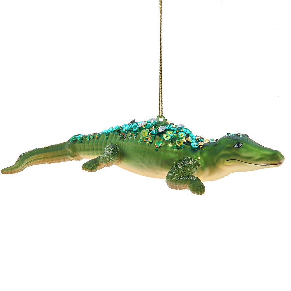 6" GLASS ALLIGATOR ORNAMENT