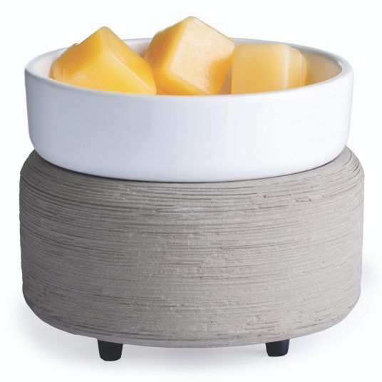 CANDLE WARMERS GRAY TEXTURE 2-IN-1 FRAGRANCE WARMER CANDLES AND WAX MELTS