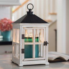 CANDLE WARMERS WEATHERED WHITE LANTERN