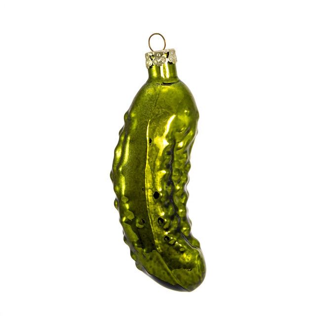 4" HAND BLOWN GLASS PICKLE ORNAMENT