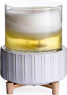 CANDLE WARMERS 2-IN-1 FRAGRANCE WARMER CERAMIC &amp; WOOD CANDLES AND WAX MELTS