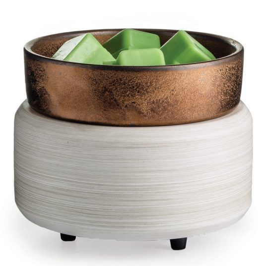 CANDLE WARMERS 2 IN 1 FRAGRANCE WARMER WHITEWASHED BRONZE