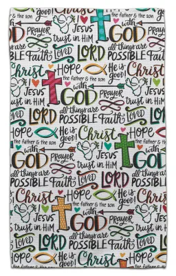 CHRISTIAN WORDS AND CROSSES ECO FRIENDLY TOWEL