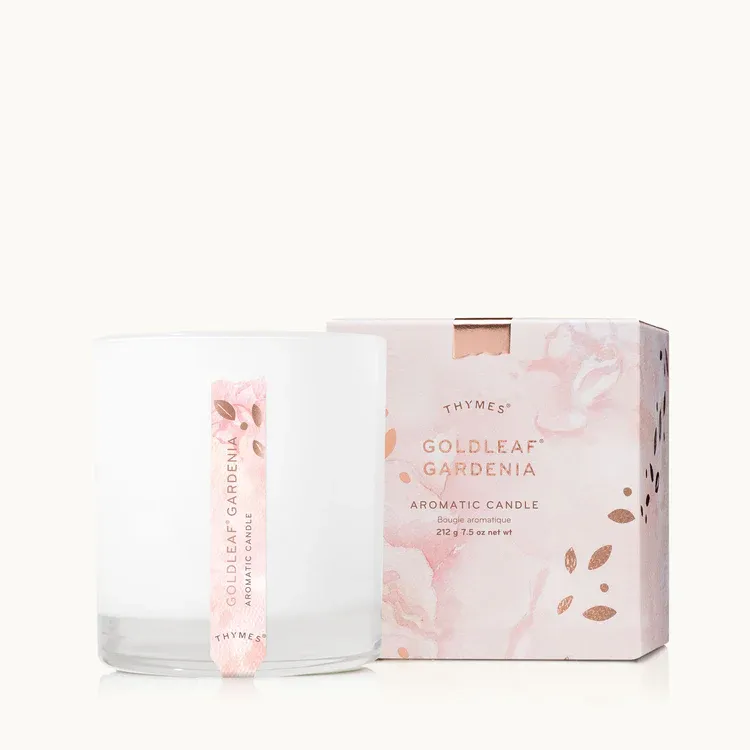 7.5 OZ AROMATIC CANDLE GOLDLEAF GARDENIA