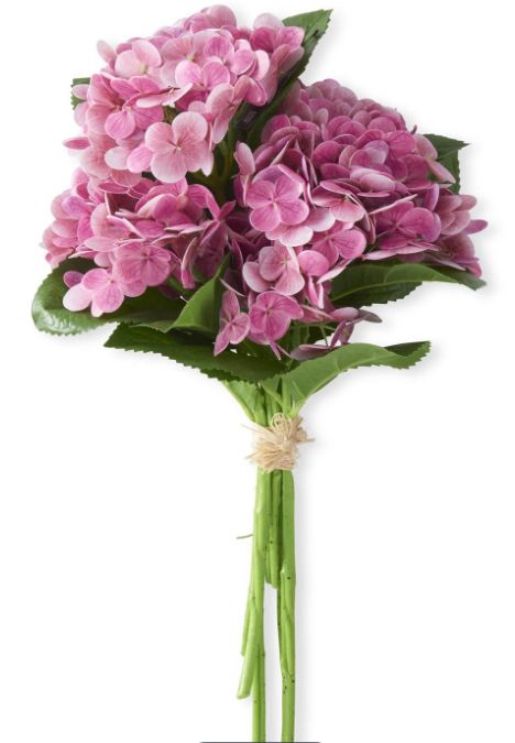 13 Inch Dark Pink Real Touch Hydrangea Bundle (6 Stems)