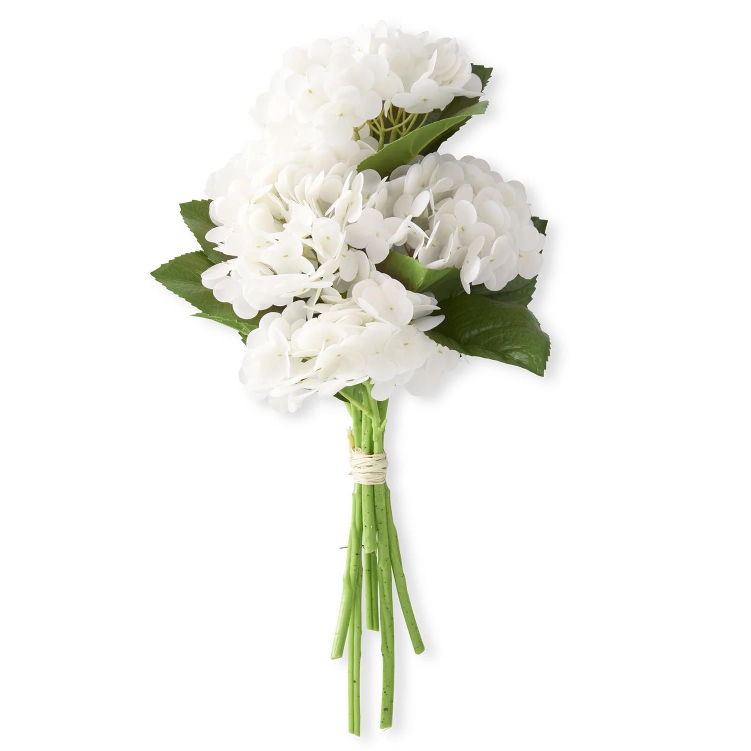 13" WHITE REAL TOUCH HYDRANGEA BUNDLE
