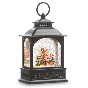 8.5" Santa in Forest Lighted Water Lantern