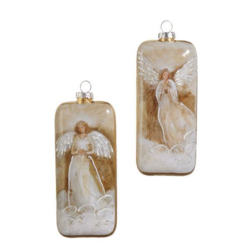6" Golden Angel Rectangle Ornament