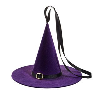 10" Purple Flocked Witch Hat
