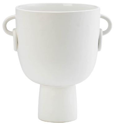 10"H VASE WITH HANDLES, WHITE
