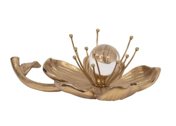 10" MARGARITE METAL FLOWER, CHAMP