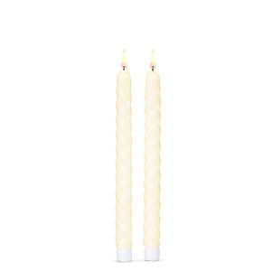 10.5" Ivory Twist Taper Candles