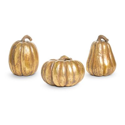 9.25" Gold Pumpkin