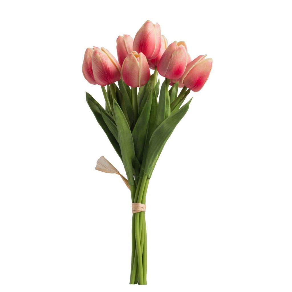 Faux Tulip 9-Stem Bundle,Cerise