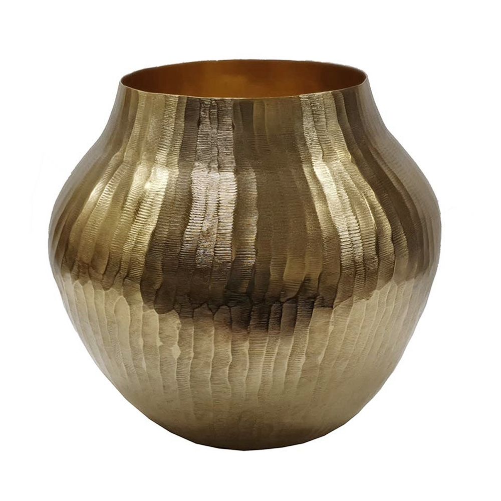 Aluminum Chisel Flower Vase, Gold