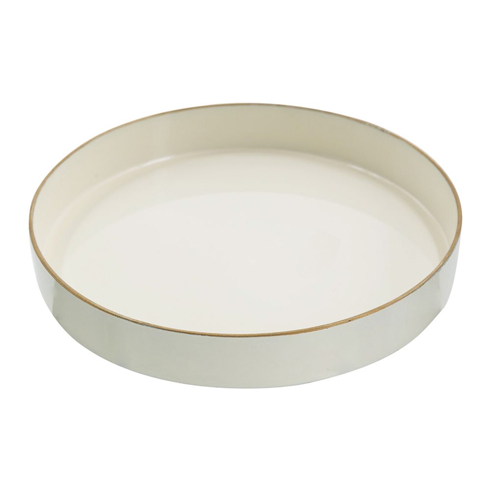 Mimosa Round Tray,White