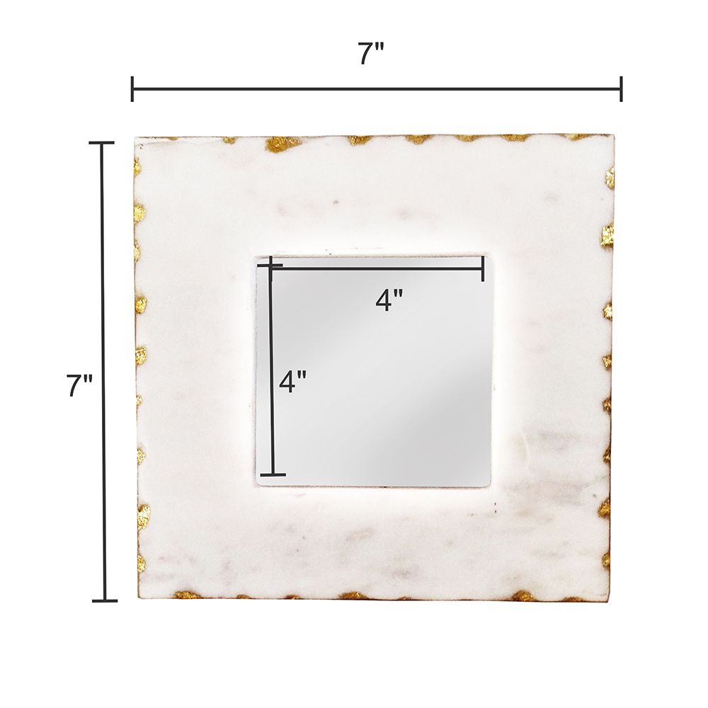 White Marble Photo Frame with Gold Trim - 82970-DS-SA