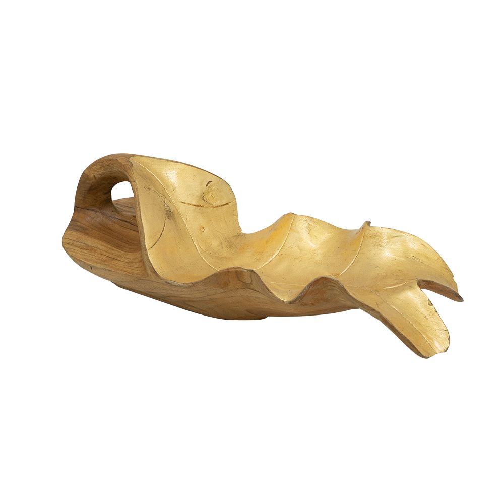 Teak Plate with Gold Foil Interior