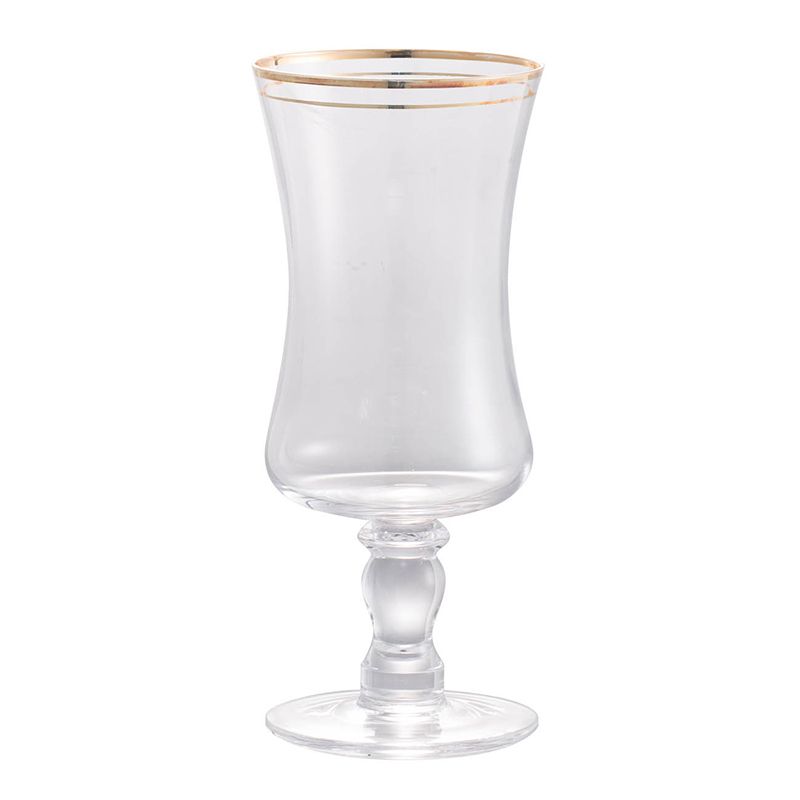 Felicity Water Goblet, Gold Rim