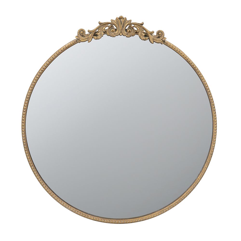 Small Round Mirror with Adornments, Gold