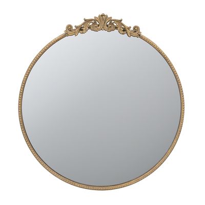 Small Round Mirror with Adornments, Gold