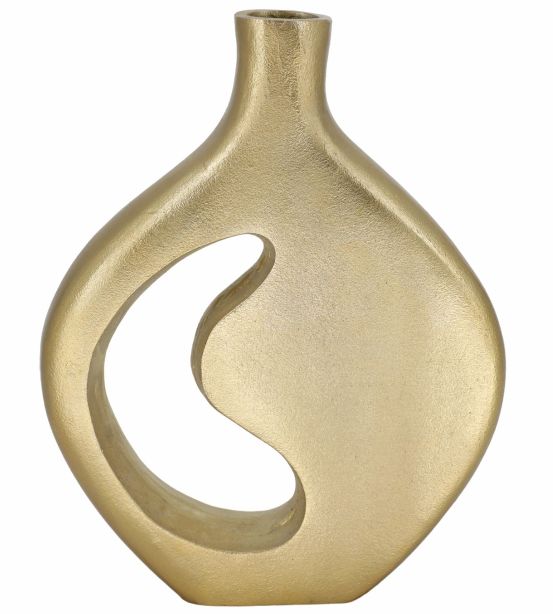 14" ADAIR CHAMPAGNE METAL VASE