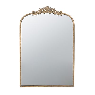 Small Arched Vertical Mirror with Adornments, Gold