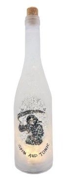 12"H LIGHTED SWIRL GRIM LANTERN