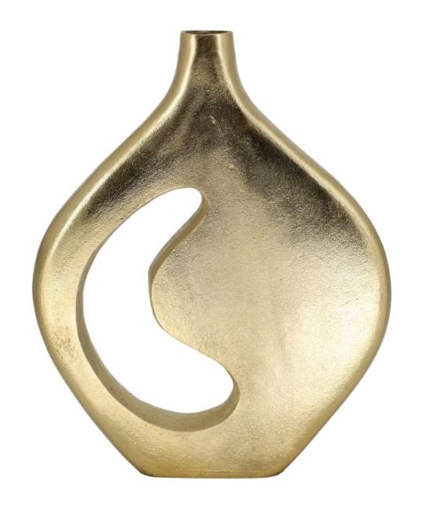 17" ADAIR CHAMPAGNE METAL VASE