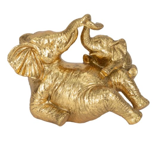 7" PLAYFUL ELEPHANTS, GOLD