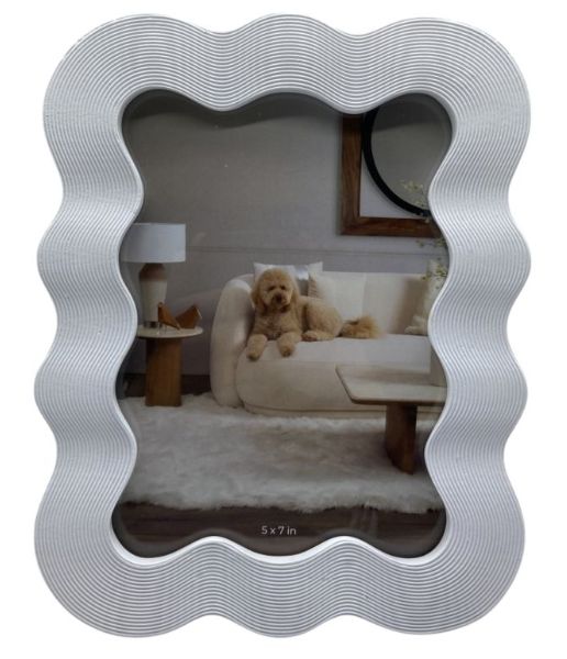 5X7" SQUIGGLE PHOTO FRAME, WHITE