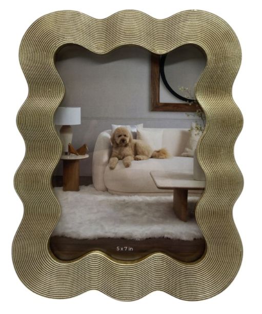 5X7" SQUIGGLE PHOTO FRAME, GOLD