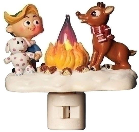 4.25"H RUDOLPH CAMPFIRE NIGHT LIGHT