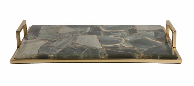 23" TIMOR GREEN LARGE AGATE TRAY