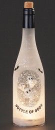 12"H LIGHTED SWIRL BOTTLE OF "BOOS"