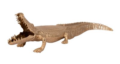 36" METAL ALLIGATOR TABLE TOP DECOR, GOLD