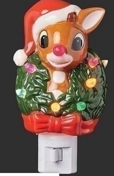 5"H LIGHTED RUDOLPH W/ WREA