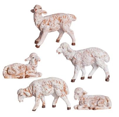5" SCALE 5 PC SET WHITE SHEEP