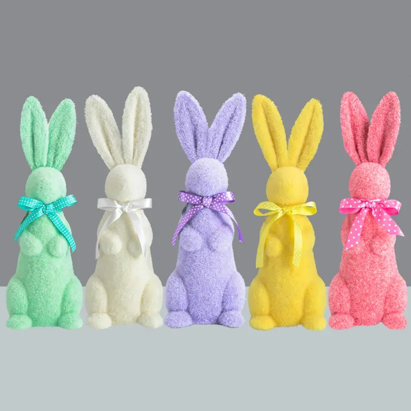 ASSORTED COLORS EASTER BUNNIES TABLETOP - 22IN