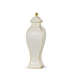 14" Gold Accent Decorative Ginger Jar