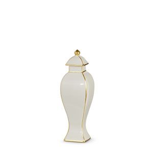 11.5" Gold Accent Decorative Ginger Jar