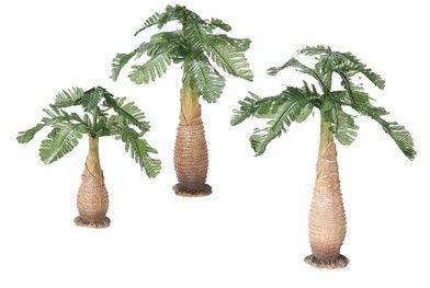 8"H 3 PC SET PALM TREE