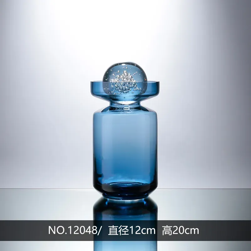 Glass Vase with Crystal Ball - Medium